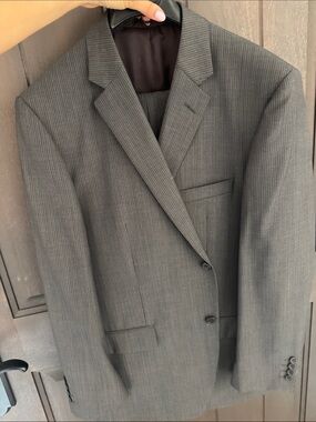 Men's Charcoal Pinstripe Suit Jacket - Tailored Formal Blazer